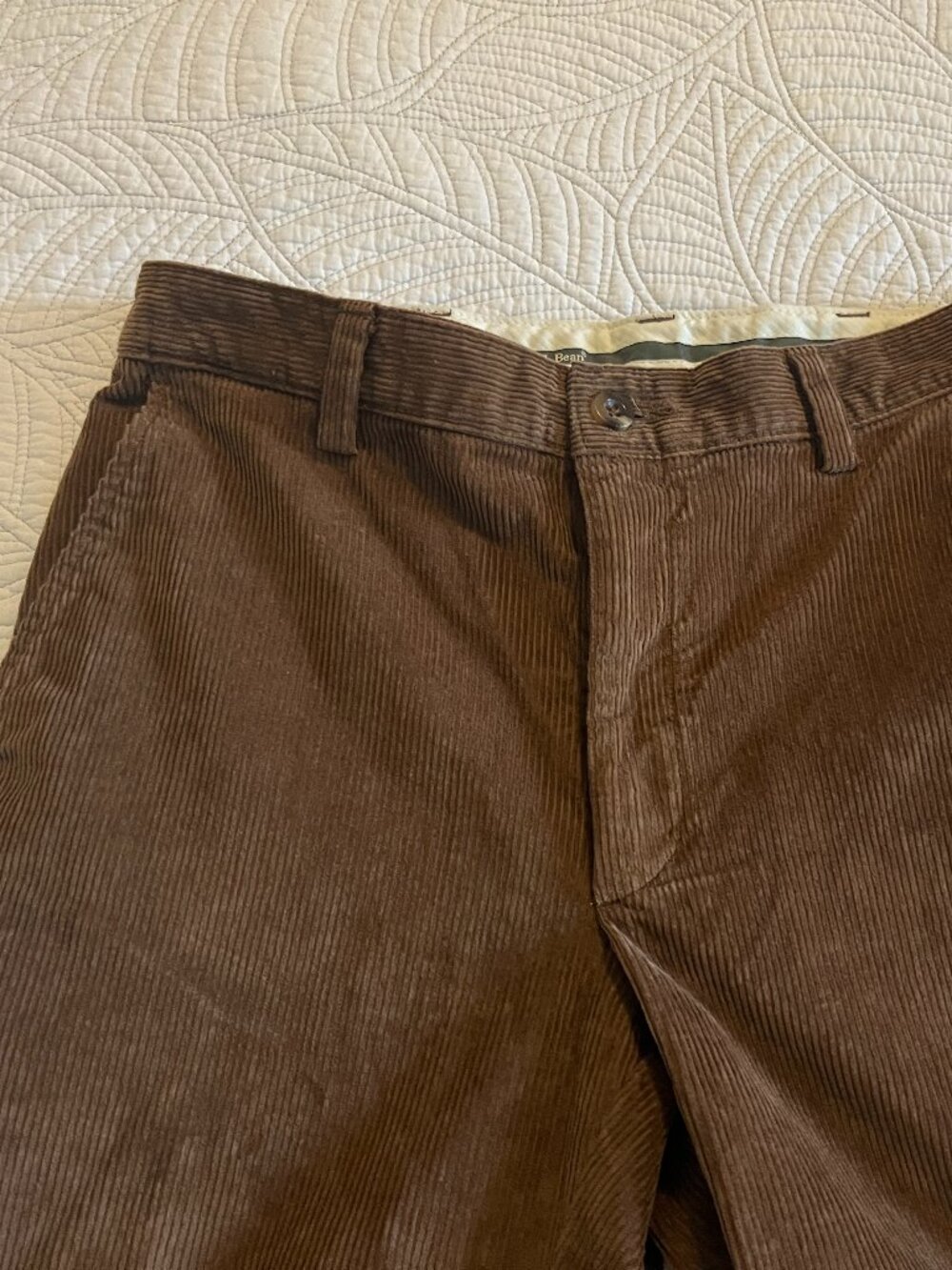 L.L. Bean Men's Sz 32x30 Cotton Stretch Brown Corduroy Pants